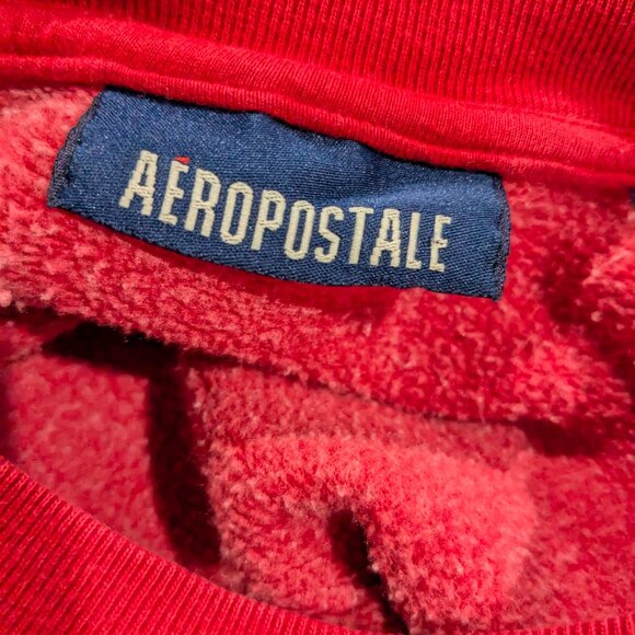 Aeropostale Men's Crewneck Sweatshirt Size Large, Red, "Aeropostale 87", Y2K Era - Picture 10 of 11